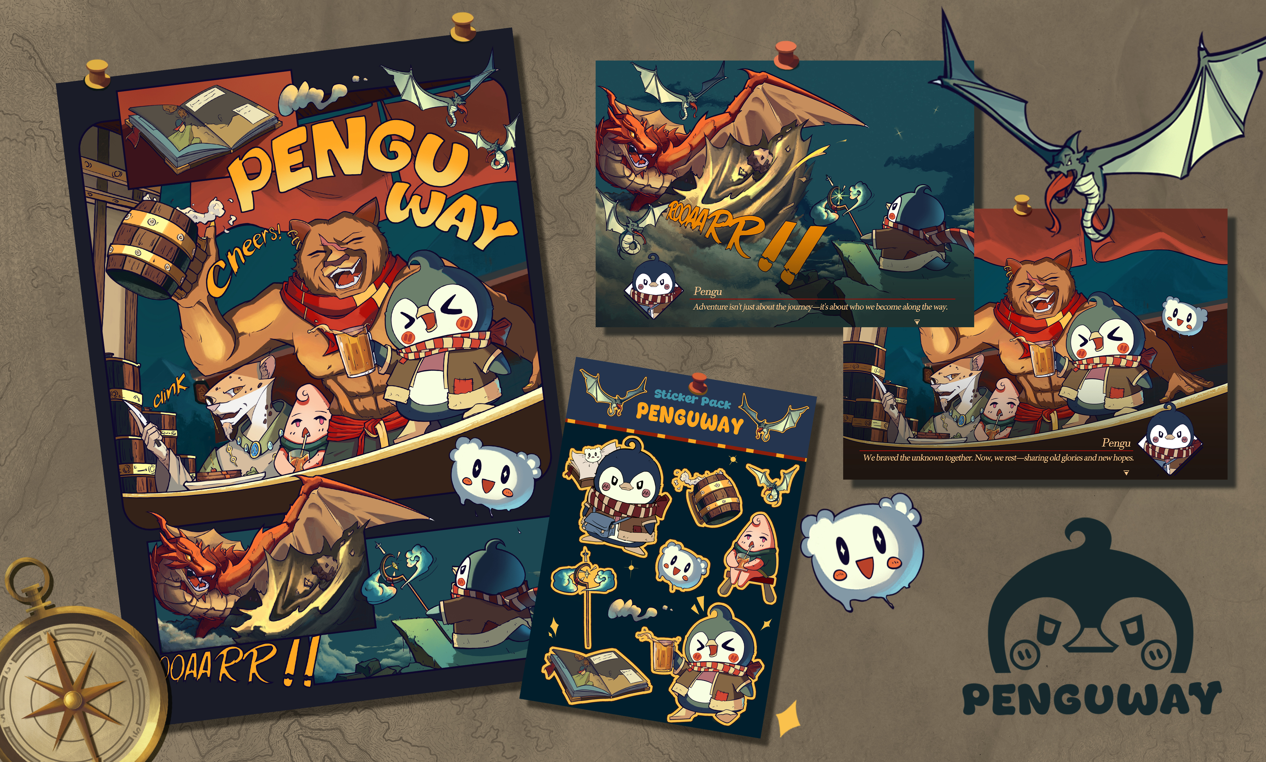 Penguway — layout design 1, replace with your artwork